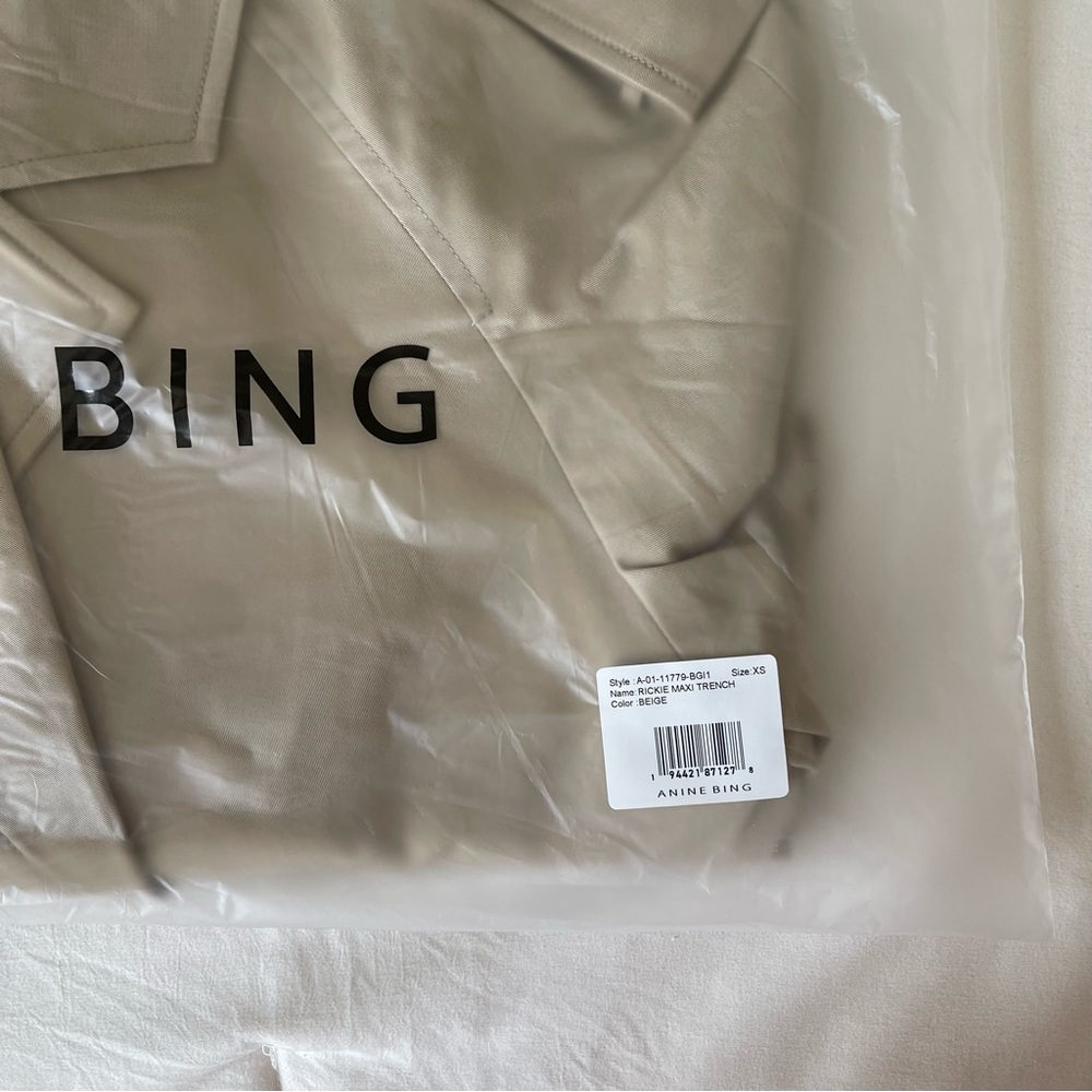 Brand New- Anine Bing Rickie Maxi Trench Coat in Beige 🧥🤍 - Picture 6 of 12